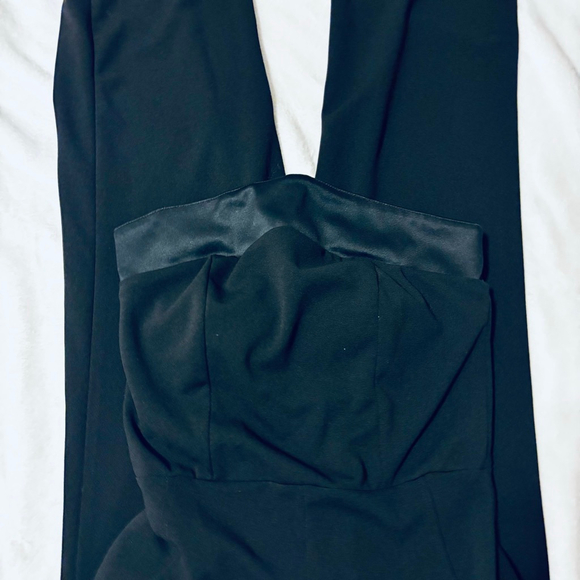 Black Strapless Wide Leg Jumpsuit M - Picture 2 of 8